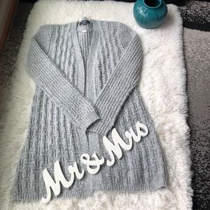 Super soft knitted gray cardigan sweater